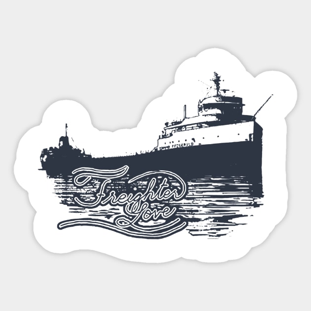 Freighter Love, Michigan Lakes , Lake Life Sticker by yasine-bono